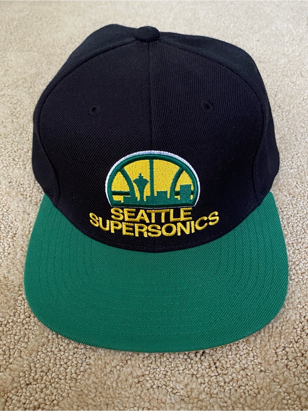 NBA Seattle SuperSonics Mitchell & Ness Snapback Hat Original Fit Black/Green